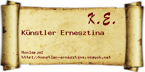 Künstler Ernesztina névjegykártya